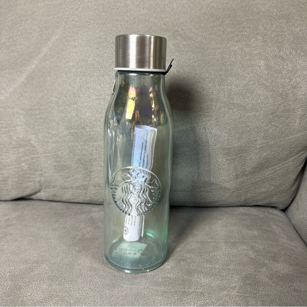 IStarbucks Limited Edition Iridescent Rainbow Glass Water Bottle 20 oz bottle